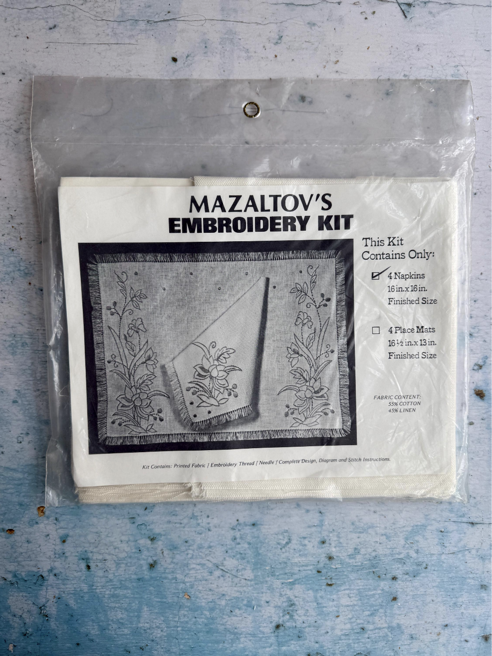 Vintage Embroidery Napkins Kit