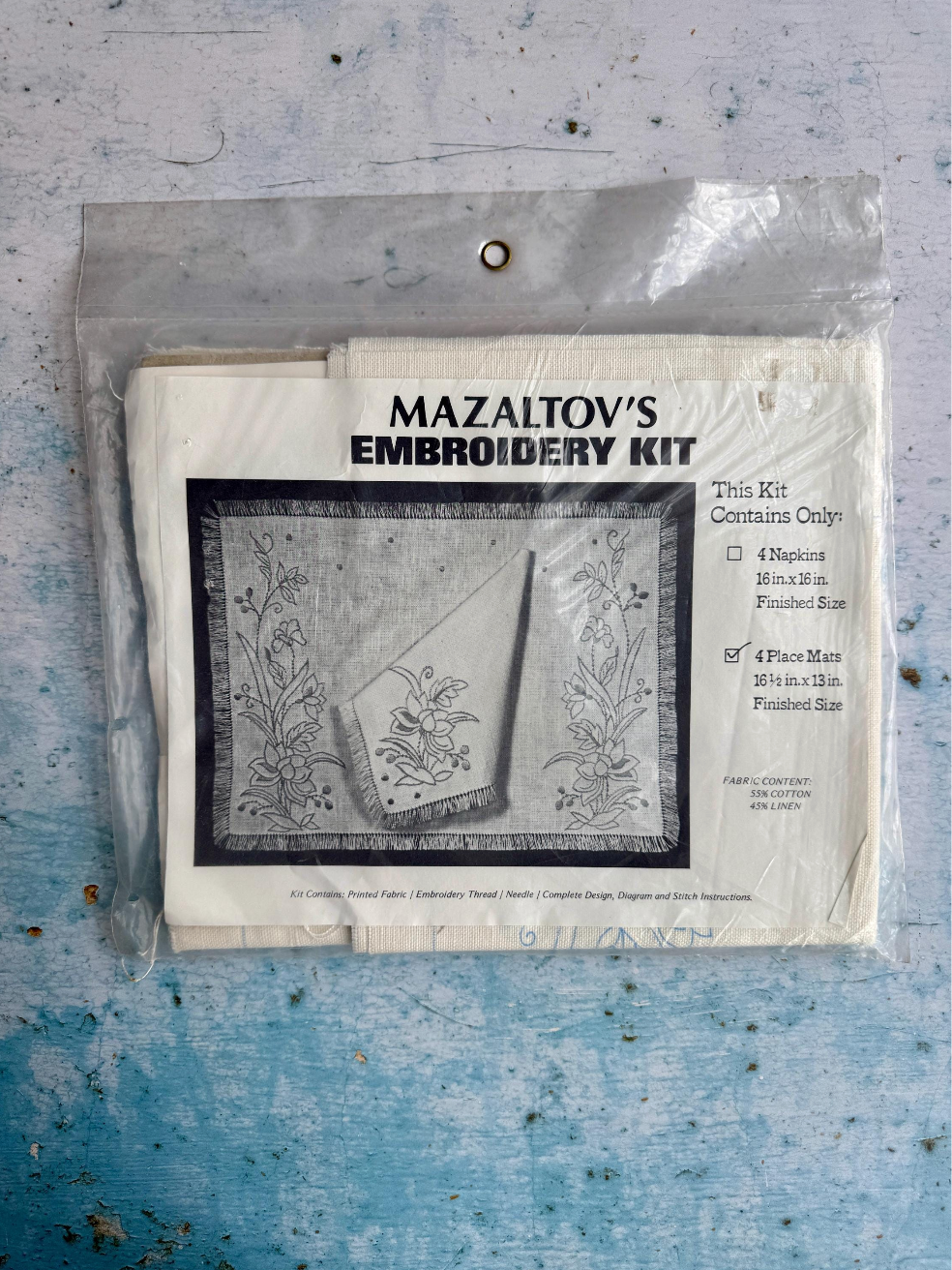 Vintage Embroidery Placemat Kit