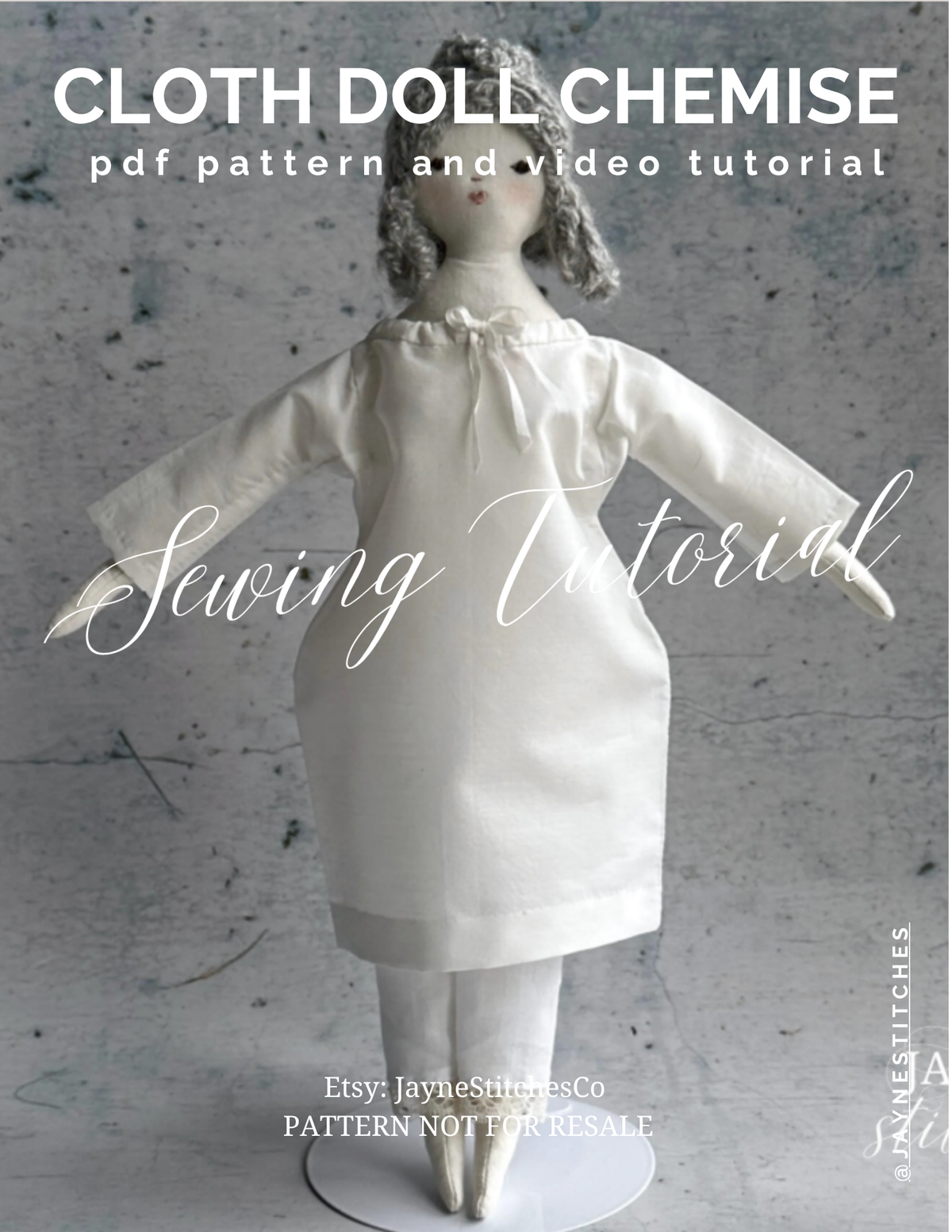 Meredith Cloth Doll Chemise PDF Pattern & Video Workshop