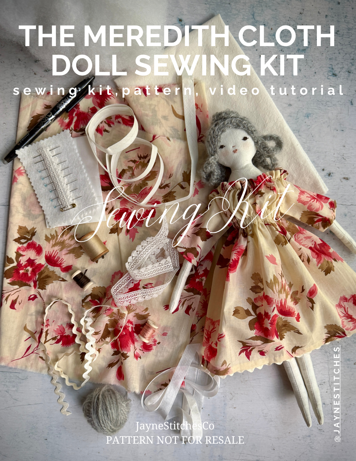 The Meredith Cloth Doll Sewing Kit