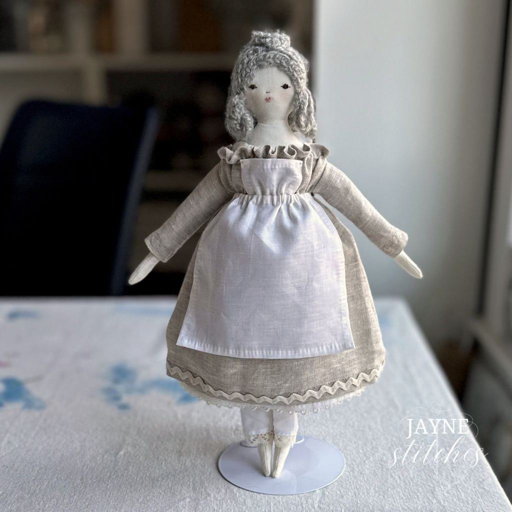 Meredith Cloth Doll Bibbed Apron PDF Pattern