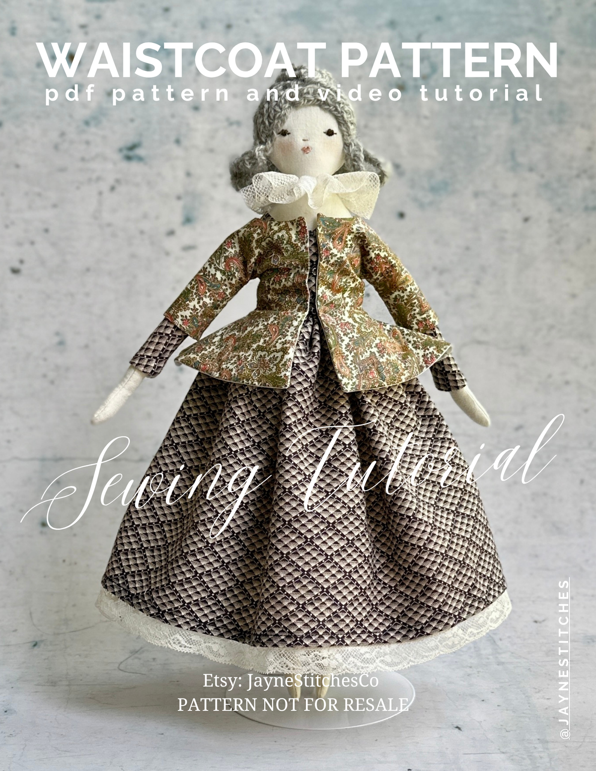 Meredith Doll Waistcoat Pattern PDF & Video Workshop